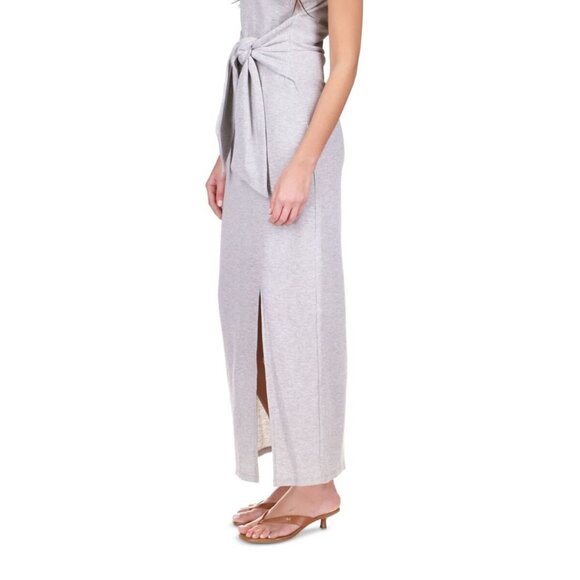 MICHAEL MICHAEL KORS Womens Gray Pullover Self-tie Waist Panels Maxi Dress M - Picture 4 of 10